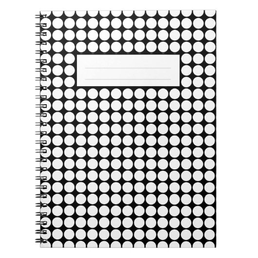 Carnet Points Blancs Minimaux sur Fond Noir Uni (Devant)