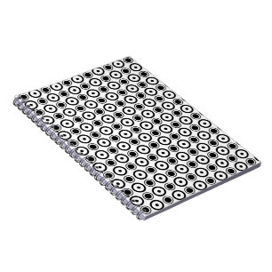 Carnet Points blancs stylisés sur fond blanc noir