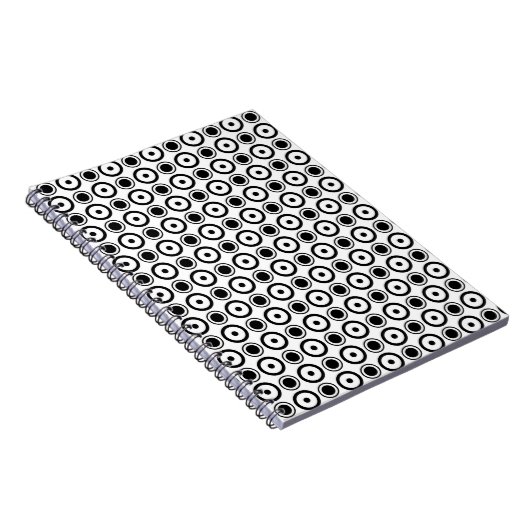 Carnet Points blancs stylisés sur fond blanc noir (Côté Droit)