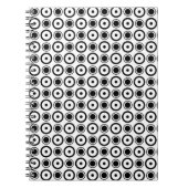 Carnet Points blancs stylisés sur fond blanc noir (Devant)