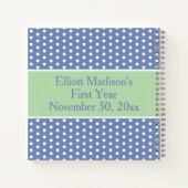 Carnet Points Bleus et Blancs avec Monogramme Vert (Dos)