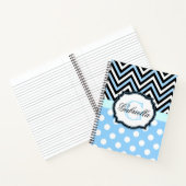 Carnet Points Bleus mignons et bandes (Intérieur)