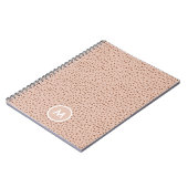 Carnet Points Brown Beige & Boho Terracotta Monogramme (Côté gauche)