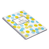 Carnet Points Confetti Jaune et Bleu Motif Personnalisé (Côté Droit)