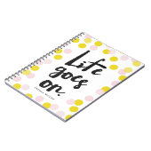 Carnet Points Confetti Rose & Jaune La Vie Continue Scrip (Côté gauche)
