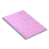 Carnet Points Confetti Rose & Or Moderne Glam Glamor (Côté Droit)