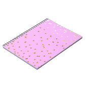 Carnet Points Confetti Rose & Or Moderne Glam Glamor (Côté gauche)