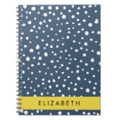 Carnet Points Dalmatiens Bleus De La Marine, Spots, Dotés (Devant)