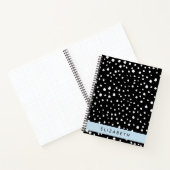 Carnet Points dalmatiens, Spots, Noir et Blanc, Votre nom (Intérieur)