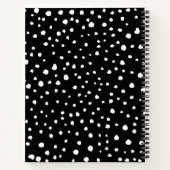 Carnet Points dalmatiens, Spots, Noir et Blanc, Votre nom (Dos)