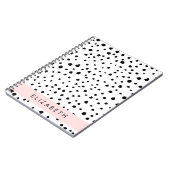 Carnet Points dalmatiens, Spots, Noir et Blanc, Votre nom (Côté gauche)