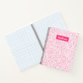 Carnet Points De Boue Peint Preppy Hot Rose Personnalisé (Intérieur)