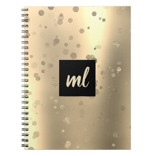 Carnet Points de confetti en or moderne et élégant (Devant)