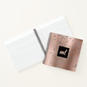 Carnet Points de confetti rose d'or d'argent élégant (Intérieur)