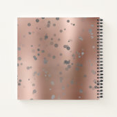 Carnet Points de confetti rose d'or d'argent élégant (Dos)