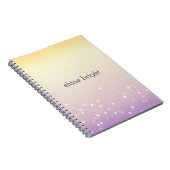 Carnet Points de confettis Bokeh jaune violet blanc (Côté Droit)