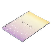 Carnet Points de confettis Bokeh jaune violet blanc (Côté gauche)