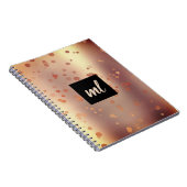 Carnet Points de confettis rose or en cuivre moderne élég (Côté Droit)