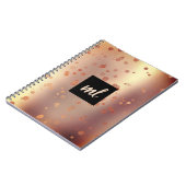 Carnet Points de confettis rose or en cuivre moderne élég (Côté gauche)