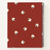 Carnet Points de crâne Kawaii mignons aléatoires rouges (Dos)