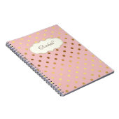 Carnet Points de polka dorés adorables, Personnalisé (Côté Droit)