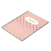Carnet Points de polka dorés adorables, Personnalisé (Côté gauche)