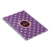 Carnet Points de polka violets monogrammés (Côté Droit)