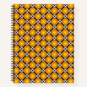 Carnet Points dorés lumineux Motif de réseau noir et blan