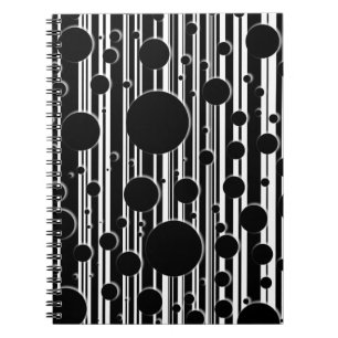 Carnet Points et rayures noirs et blancs