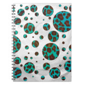 Carnet Points Leopard Brown et Turquoise PrintPolka (Devant)