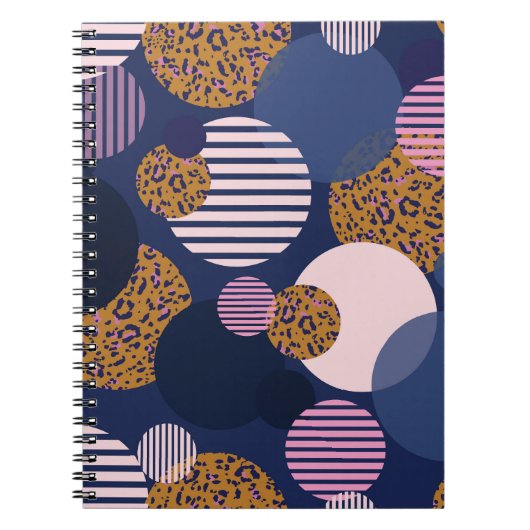 Carnet Points léopard : Élégance Bleu Foncé. (Devant)