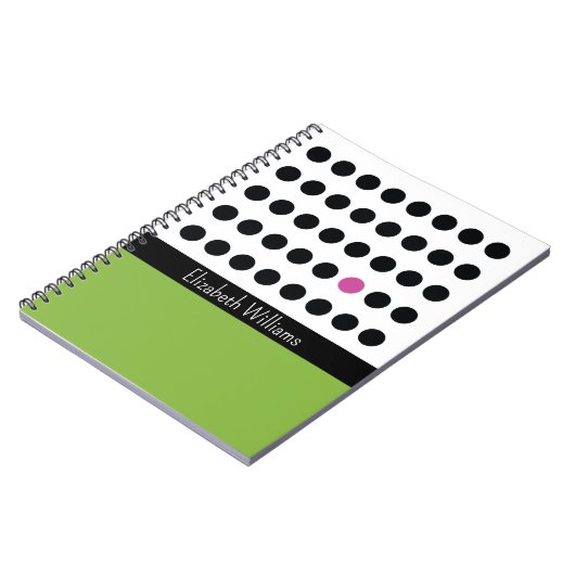 Carnet Points ludiques monogrammes Black Pink (Côté gauche)