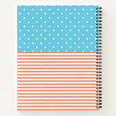 Carnet Points mignons et rayures Corail et Bleu Personnal (Dos)