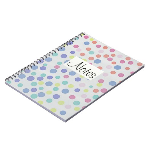 Carnet Points multicolores sur gris (Côté gauche)