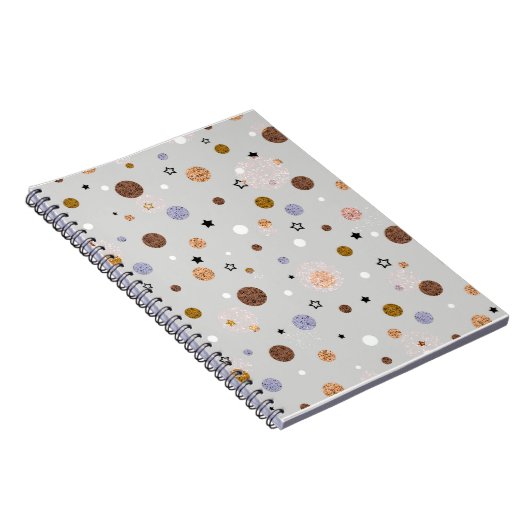 Carnet Points multicolores sur gris. (Côté Droit)