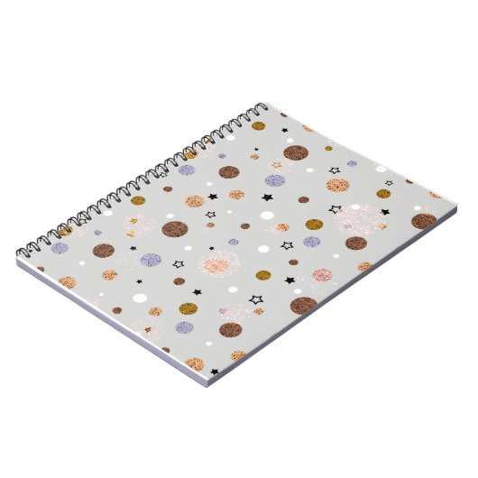Carnet Points multicolores sur gris. (Côté gauche)
