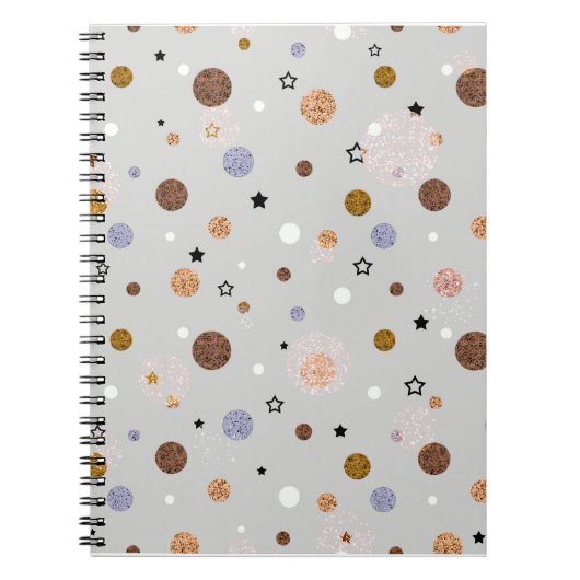 Carnet Points multicolores sur gris. (Devant)