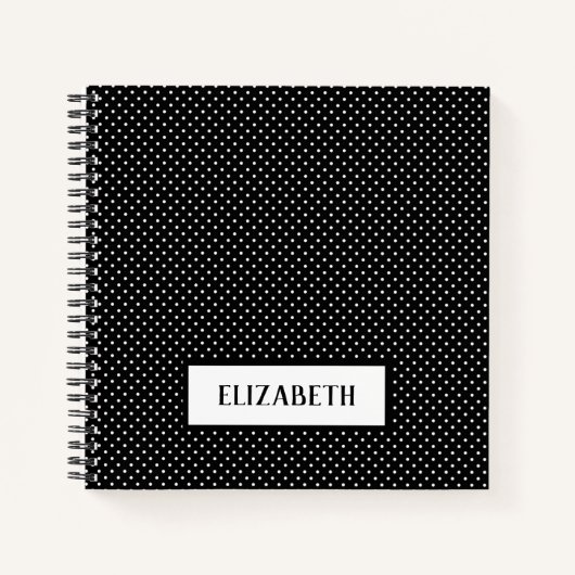 Carnet Points Noir Blanc Polka Nom du point Esquisse (Devant)