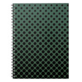 Carnet Points noirs en cascade sur fond vert foncé (Devant)