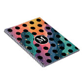 Carnet Points noirs et blancs personnalisés avec monogram (Côté Droit)