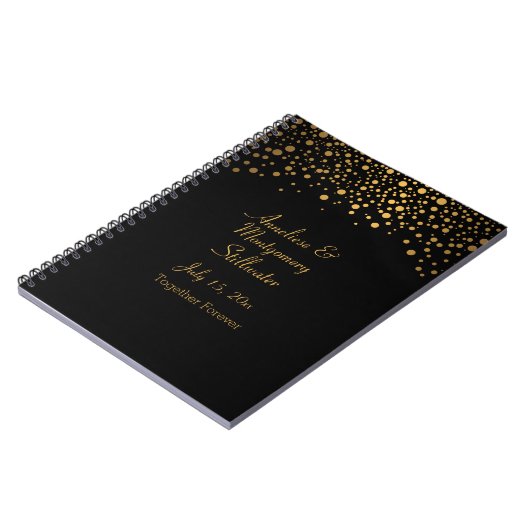 Carnet Points or tendance sur noir (Côté gauche)