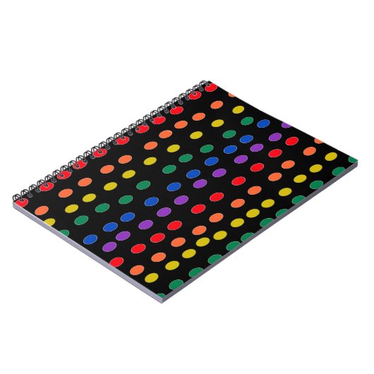 Carnet Points Rainbow Candy sur noir (Côté gauche)