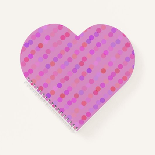 Carnet points roses, violets et orange (Devant)