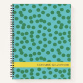 Carnet Points verts et bleus Abstraits personnalisés (Devant)