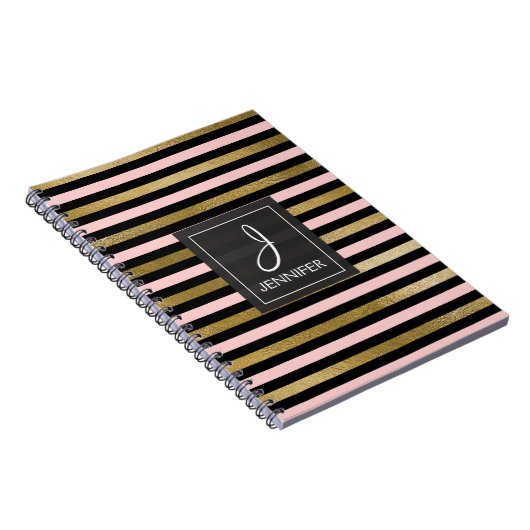 Carnet pointu à huile rose et or (Côté Droit)