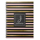 Carnet pointu à huile rose et or (Devant)