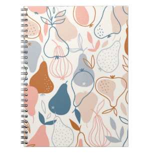 Carnet Poire scandinave Imprimer : Motif de fruits Vintag