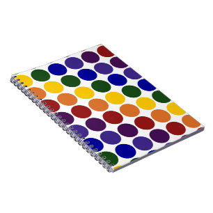 Carnet Pois arc-en-ciel en blanc