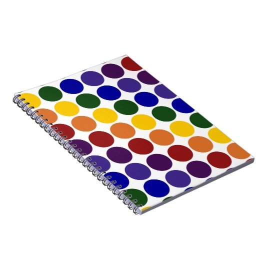 Carnet Pois arc-en-ciel en blanc (Côté Droit)