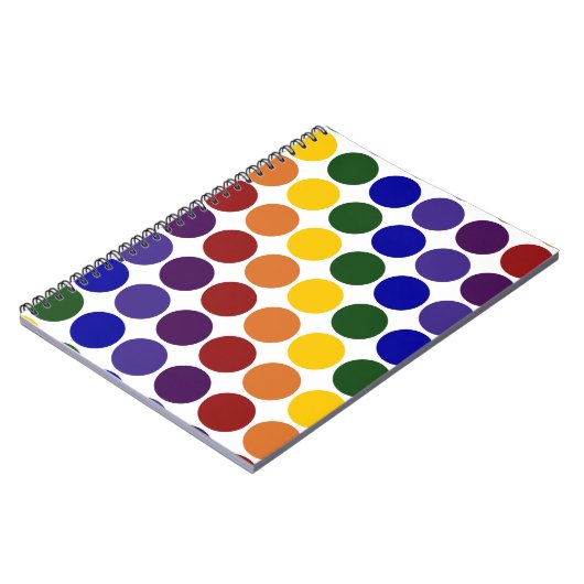 Carnet Pois arc-en-ciel en blanc (Côté gauche)